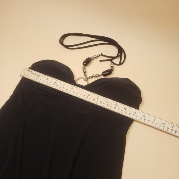 Vintage Sparkling Stars y2k Black Halter Summer Dress - Picture 4 of 8